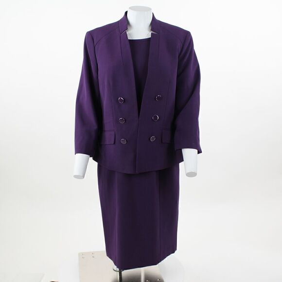 Le Suit Stand-Collar Dress Suit Plum 12 - Picture 1 of 5